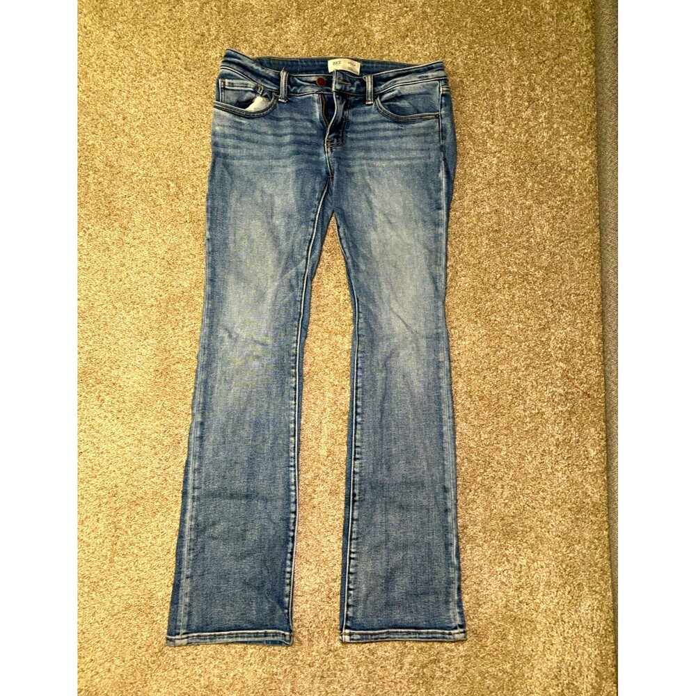 BKE Men's Bootcut Jeans Relaxed Low Rise Medium Wash Blue Stretch 5-Pocket
